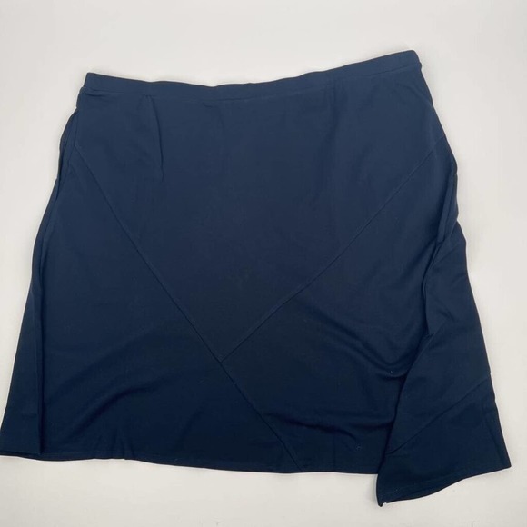 Elizabeth & Clarke Womens A Line Skirt Blue Midi Asymmetric Hem Plus 2X New‎ - Picture 4 of 7